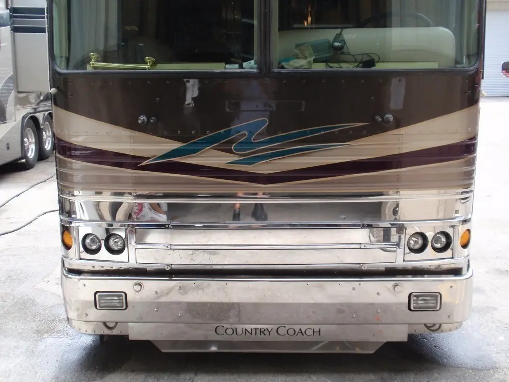 Country Coach Prevost XL after an Excalibur Coach headlight upgrade